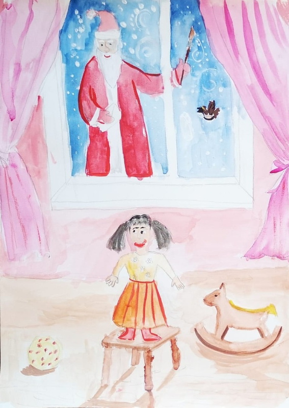 Детский рисунок - В ожидании новогоднего чуда