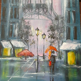 Рисунок "Дождливый Париж" на конкурс "Конкурс творческого рисунка “Свободная тема-2020”"