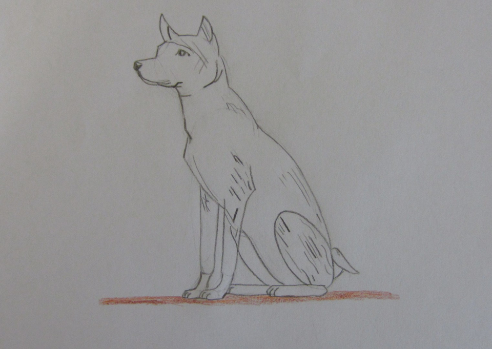 Детский рисунок - Бездомный пёс
