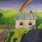 Рисунок "В деревне после дождя" на конкурс "Конкурс творческого рисунка “Свободная тема-2021”"