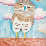 Рисунок "Голубоклюв на ветке" на конкурс "Конкурс детского рисунка “Невероятные животные - 2018”"