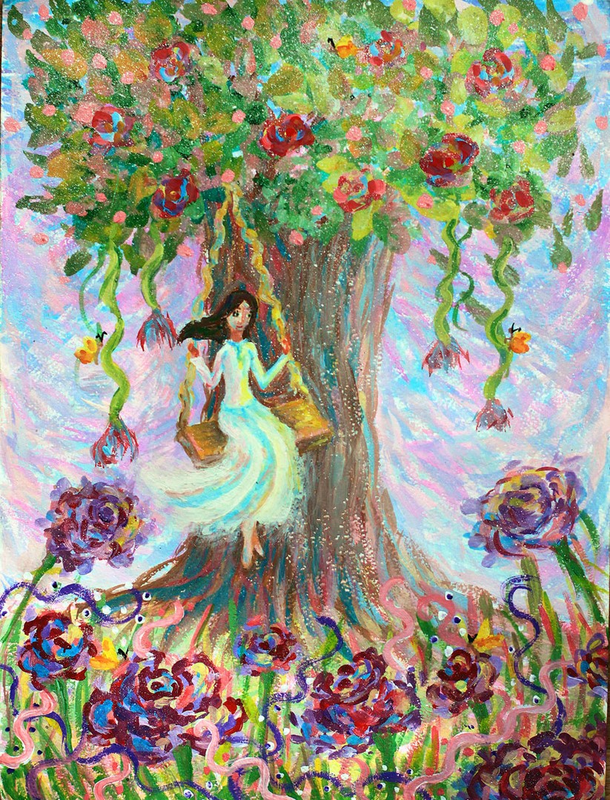 Детский рисунок - Волшебный сон В мире цветов