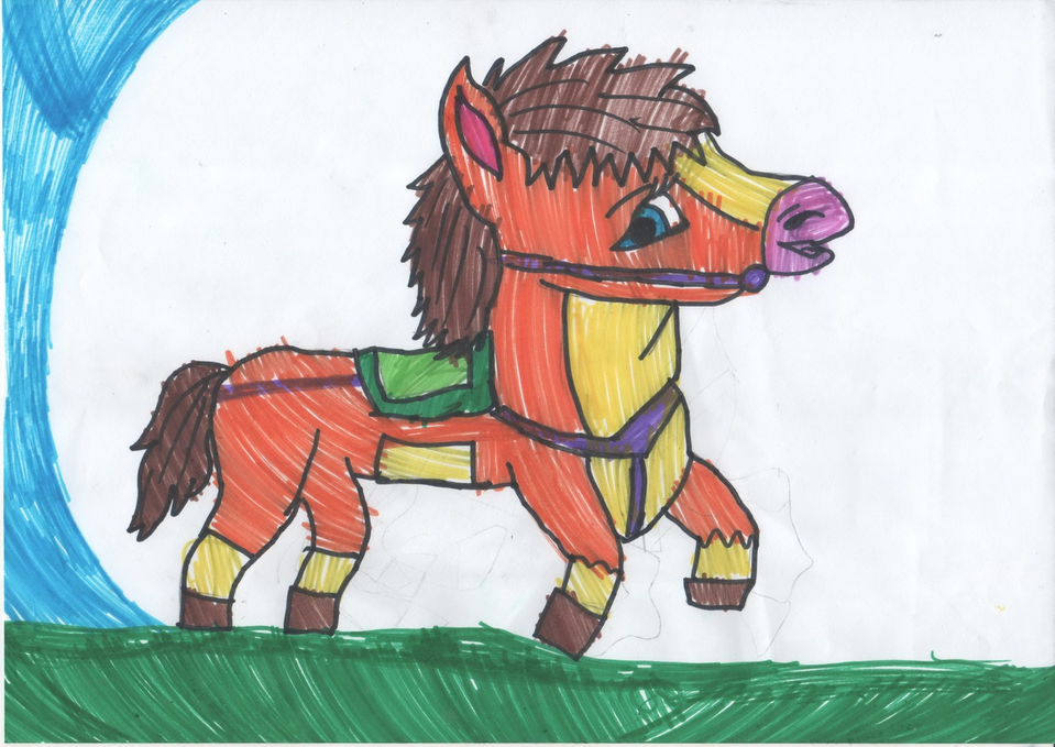 Детский рисунок - Лошадка Кларобэль