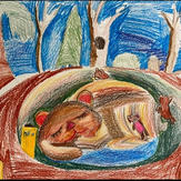 Рисунок "Мишка в берлоге" на конкурс "Конкурс творческого рисунка “Свободная тема-2021”"