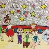 Рисунок "Шоу мыльного пузыря" на конкурс "Конкурс детского рисунка по 5-й серии сериала Рисовашки "Мыльный пузырь""