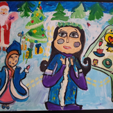 Рисунок "мой веселый новый год" на конкурс "Конкурс детского рисунка “Новогодняя Открытка-2019”"