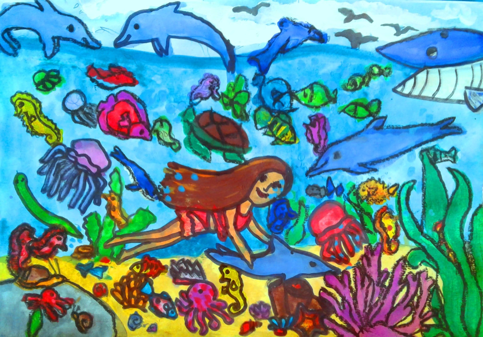 Детский рисунок - Подводный мир