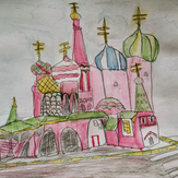 Рисунок "Собор Василия Блаженного" на конкурс "Конкурс творческого рисунка “Свободная тема-2021”"