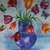 Рисунок "Тюльпаны в кувшине" на конкурс "Весеннее настроение"