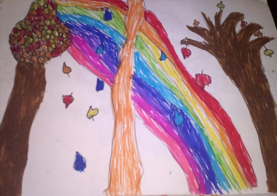 Детский рисунок - Волшебная осень