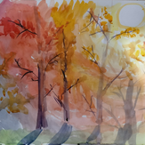 Рисунок "Свет сквозь деревья" на конкурс "Конкурс детского рисунка “Сказочная осень - 2018”"