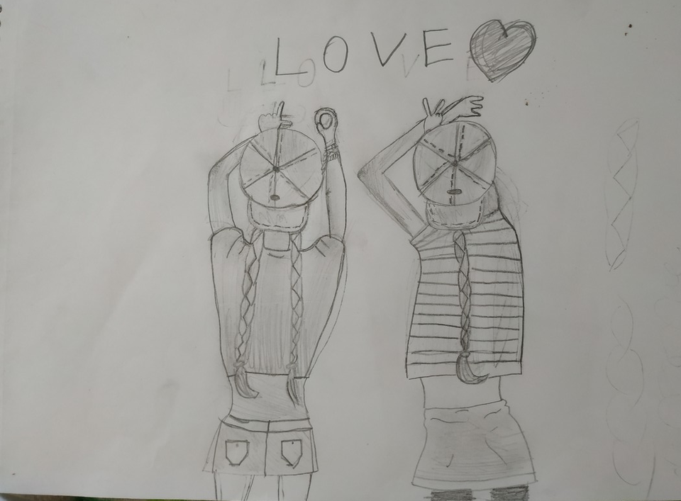 Детский рисунок - Love