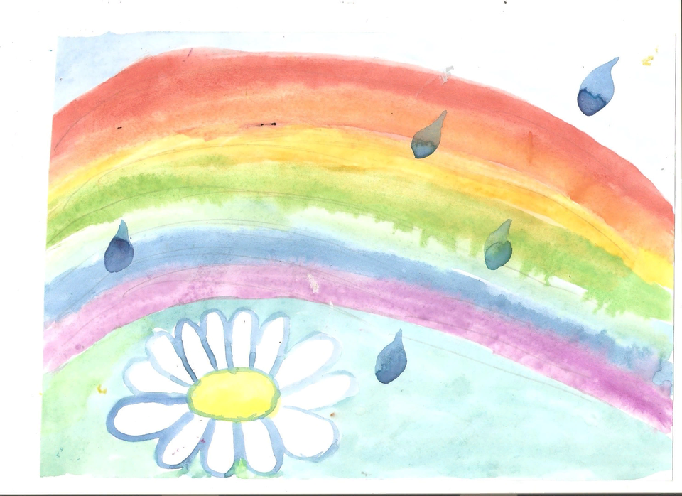 Детский рисунок - Разноцветная радуга