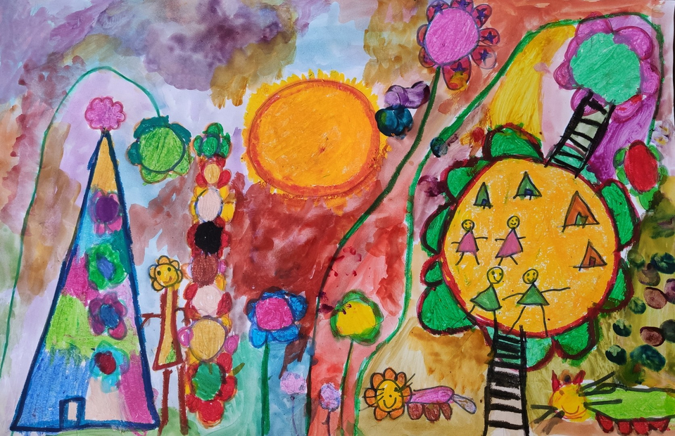 Детский рисунок - Цветочное настроение