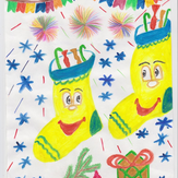 Рисунок "Праздничное настроение" на конкурс "Конкурс детского рисунка “Новогодняя Открытка-2019”"