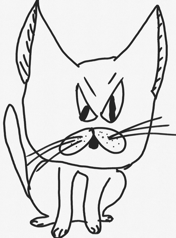 Детский рисунок - Большой кот