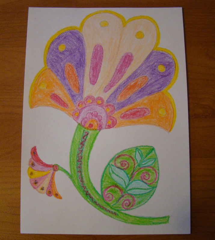 Детский рисунок - Сказочный цветок