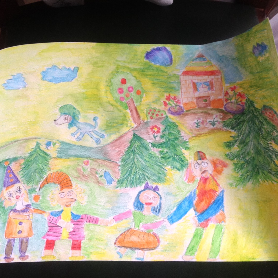 Детский рисунок - Буратино Последняя схватка
