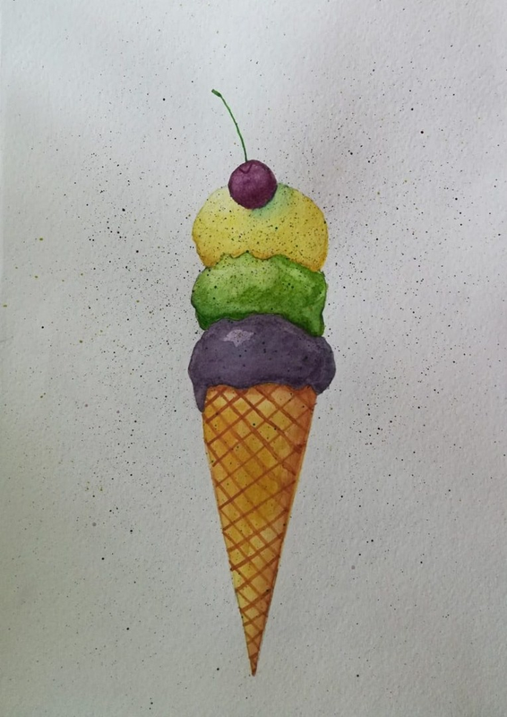 Детский рисунок - мороженое