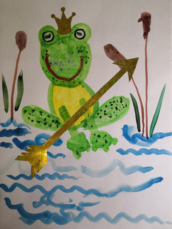 Детский рисунок - Царевна-лягушка