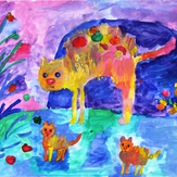 Рисунок "Семейство котоежей" на конкурс "Конкурс детского рисунка “Невероятные животные - 2018”"