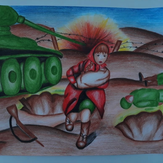Рисунок "Дети войны" на конкурс "Конкурс детского рисунка “75 лет Великой Победе!”"