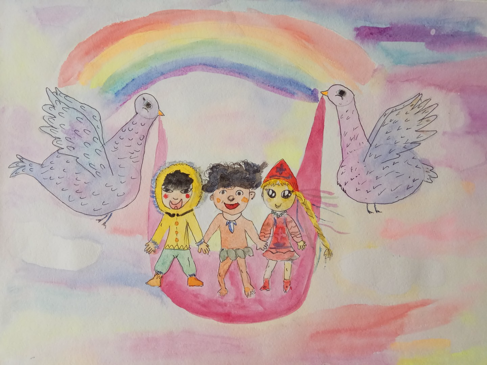 Детский рисунок - Навстречу радуге