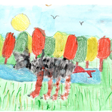 Рисунок "Кособа" на конкурс "Конкурс детского рисунка “Невероятные животные - 2018”"