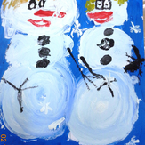 Рисунок "Веселые снеговики"