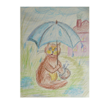 Рисунок "Котик под дождем"