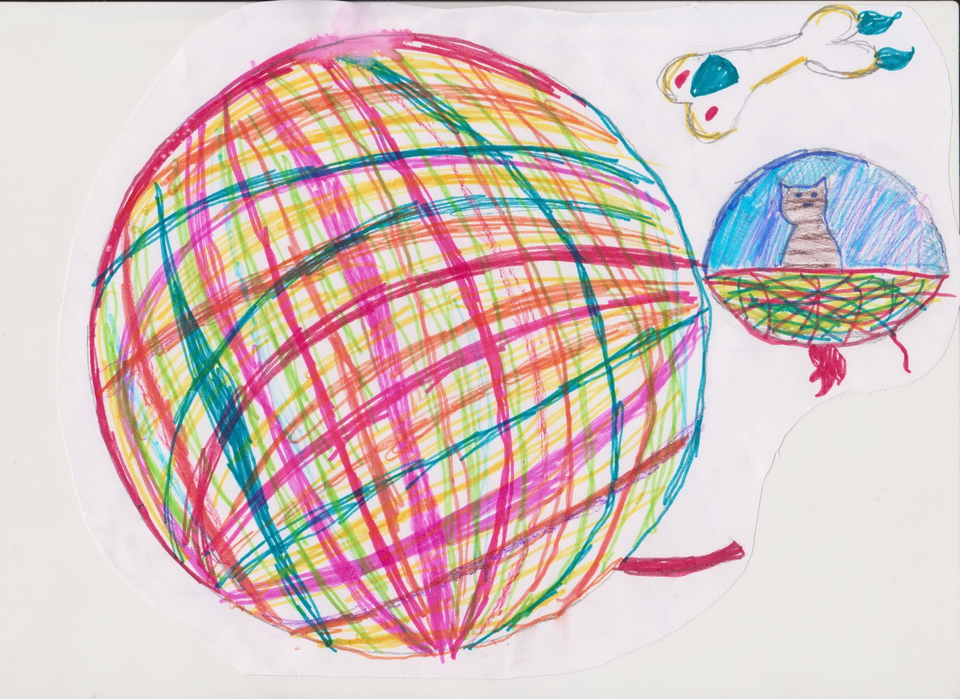 Детский рисунок - Клубочная планета