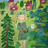 Рисунок "Юный почтальон" на конкурс "Конкурс детского рисунка “75 лет Великой Победе!”"