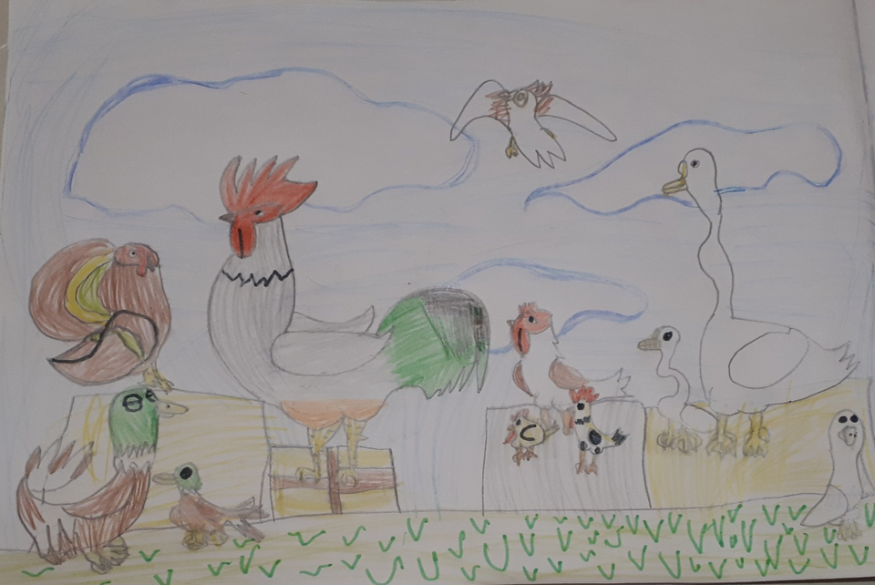 Детский рисунок - Ферма