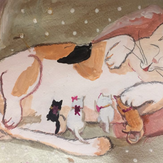 Рисунок "Тося с котятами" на конкурс "Конкурс детского рисунка "Любимое животное - 2018""