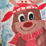 Рисунок "С Новым годом с новым счастьем" на конкурс "Конкурс детского рисунка “Новогодняя Открытка-2019”"