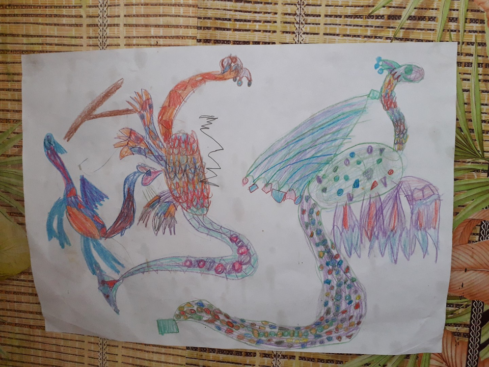 Детский рисунок - Драконы