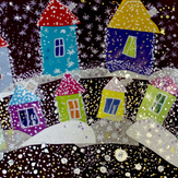 Рисунок "Ночной снегопад" на конкурс "Конкурс детского рисунка “Новогодняя Открытка-2019”"