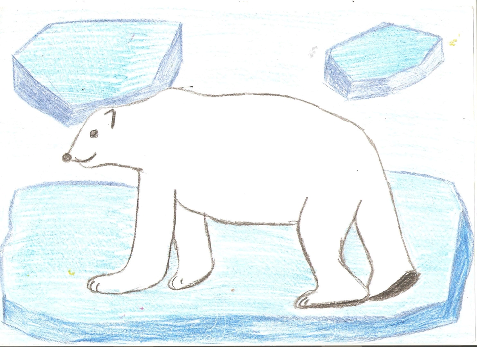 Детский рисунок - Белый медведь