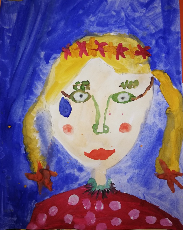 Детский рисунок - Девушка весна
