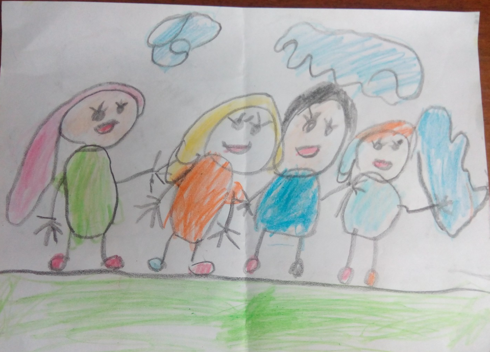 Детский рисунок - Семья Морозовых