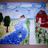 Рисунок "Я купаюсь" на конкурс "Конкурс детского рисунка “Как я провел лето - 2020”"