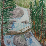 Рисунок "Старый мост в лесу чудес" на конкурс "Конкурс детского рисунка “Чудесное Лето - 2019”"