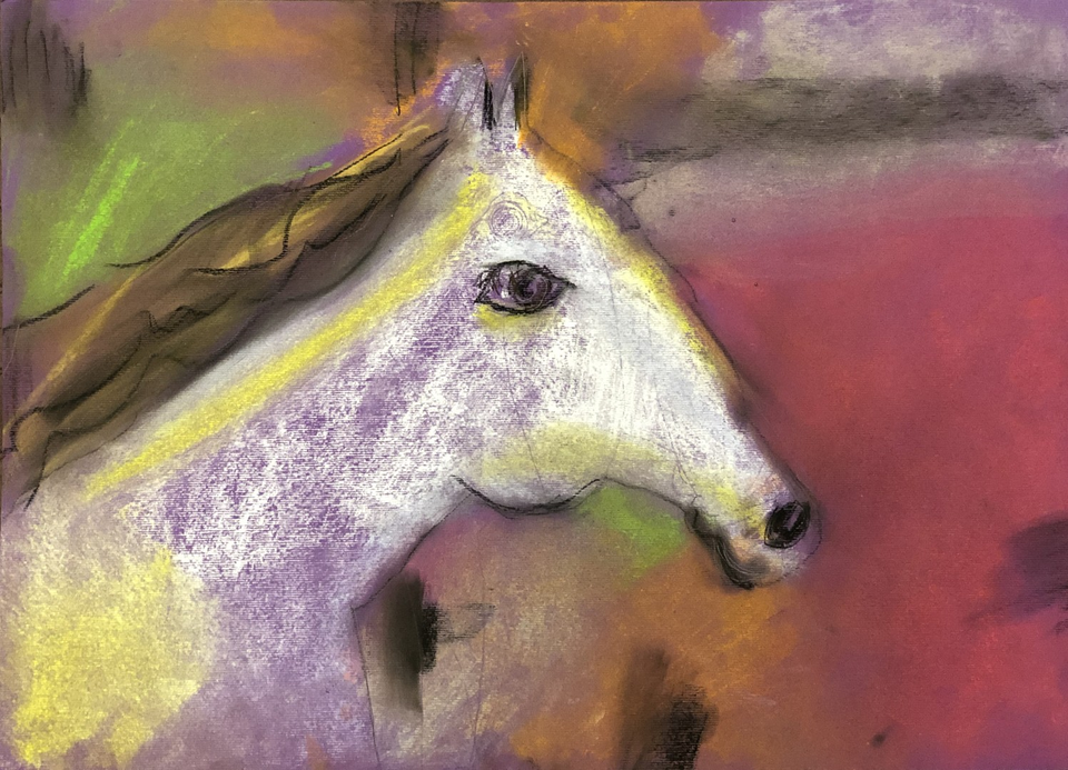 Детский рисунок - Смелый конь