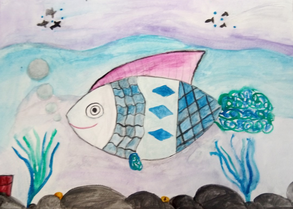 Детский рисунок - Рыбка