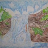 Рисунок "Лермонтовский водопад" на конкурс "Конкурс детского рисунка “Города - 2018” вместе с Erich Krause"