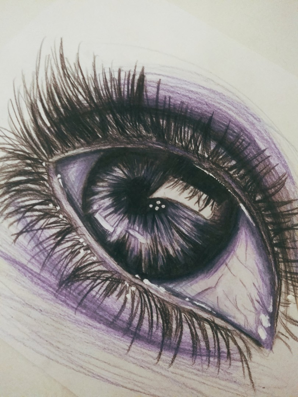 Детский рисунок - Фиолетовый глаз