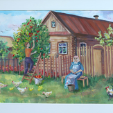 Рисунок "В деревне у бабушки" на конкурс "Конкурс творческого рисунка “Свободная тема-2020”"