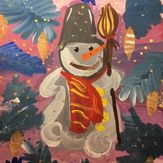 Рисунок "Новогодний снеговик"