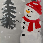 Рисунок "Веселый снеговик" на конкурс "Конкурс детского рисунка "Новогодняя Фантазия""