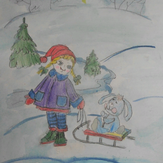 Рисунок "Зимняя прогулка"